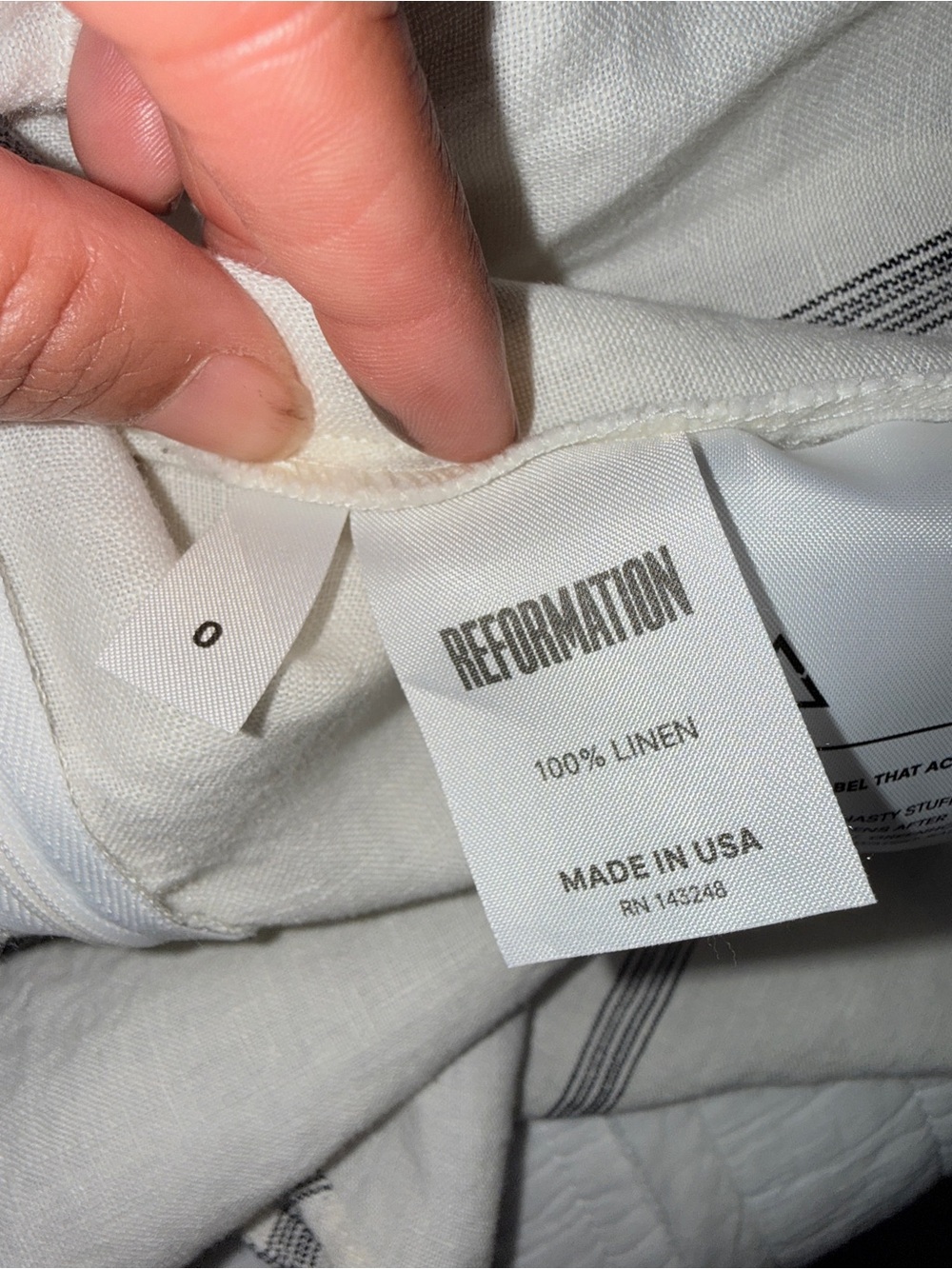 Reformation Cream Striped Top 0 - Picture 7 of 9